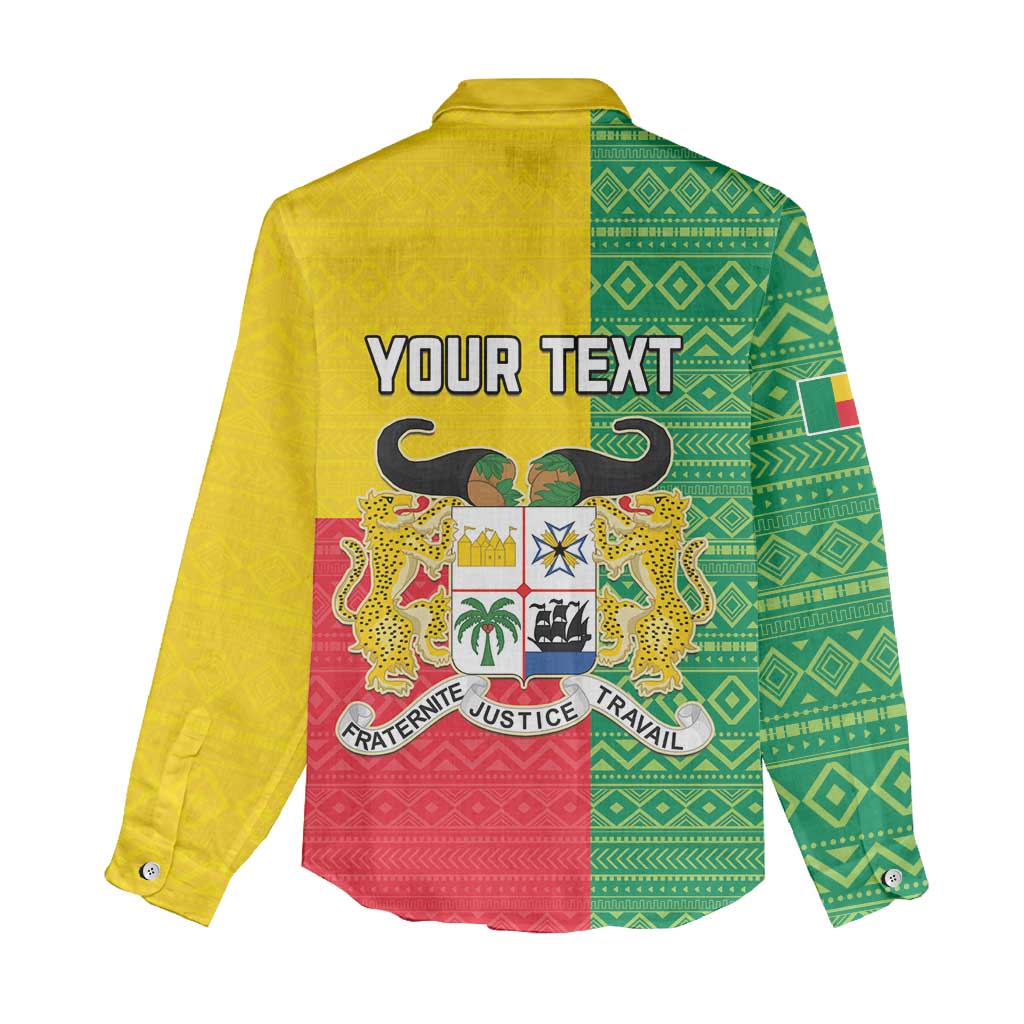 Personalised Afro Benin Women Casual Shirt Flag Style - African Pattern LT15