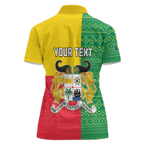 Personalised Afro Benin Women Polo Shirt Flag Style - African Pattern