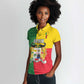 Personalised Afro Benin Women Polo Shirt Flag Style - African Pattern