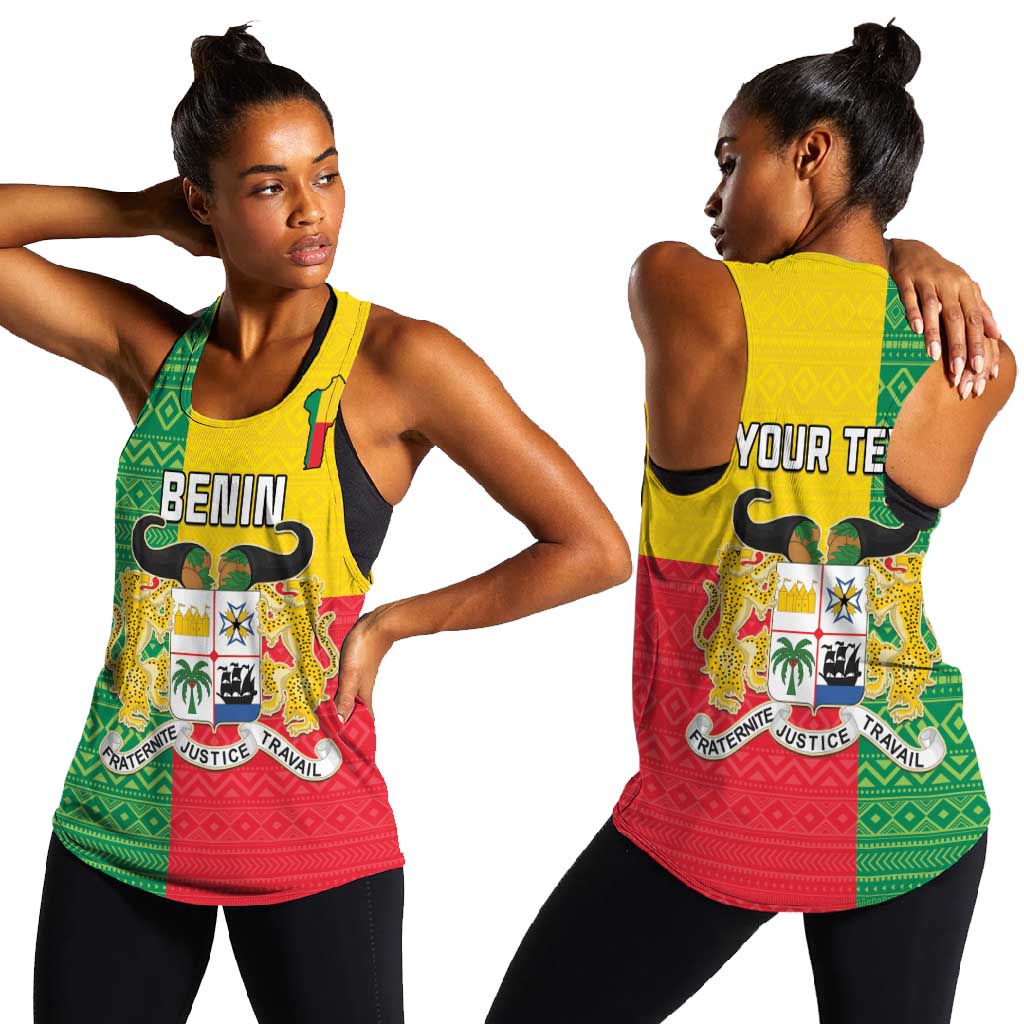 Personalised Afro Benin Women Racerback Tank Flag Style - African Pattern