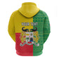 Personalised Afro Benin Zip Hoodie Flag Style - African Pattern