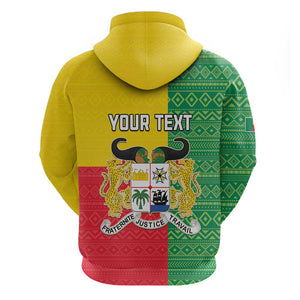 Personalised Afro Benin Zip Hoodie Flag Style - African Pattern