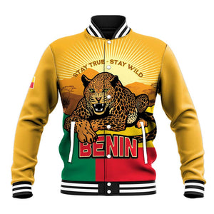 Personalised Afro Benin Leopard Baseball Jacket Stay True - Stay Wild