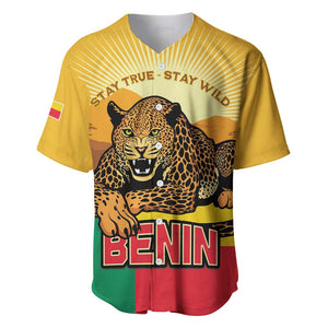 Personalised Afro Benin Leopard Baseball Jersey Stay True - Stay Wild