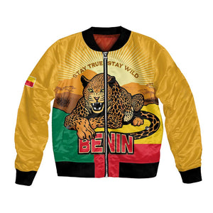 Personalised Afro Benin Leopard Bomber Jacket Stay True - Stay Wild
