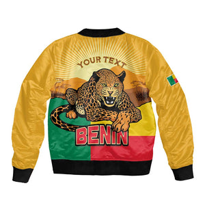 Personalised Afro Benin Leopard Bomber Jacket Stay True - Stay Wild