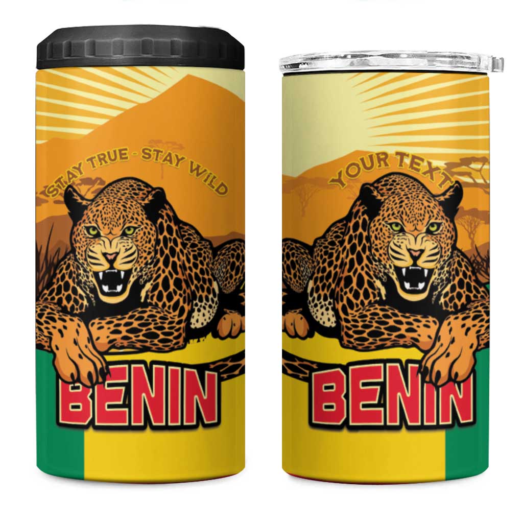Personalised Afro Benin Leopard 4 in 1 Can Cooler Tumbler Stay True - Stay Wild