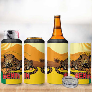 Personalised Afro Benin Leopard 4 in 1 Can Cooler Tumbler Stay True - Stay Wild