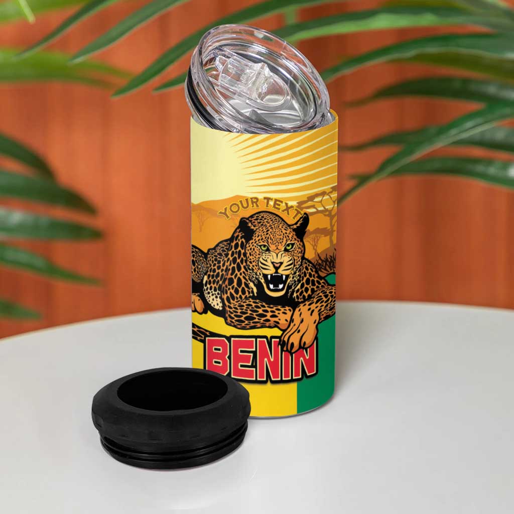 Personalised Afro Benin Leopard 4 in 1 Can Cooler Tumbler Stay True - Stay Wild