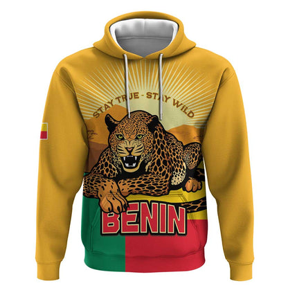 Personalised Afro Benin Leopard Hoodie Stay True - Stay Wild