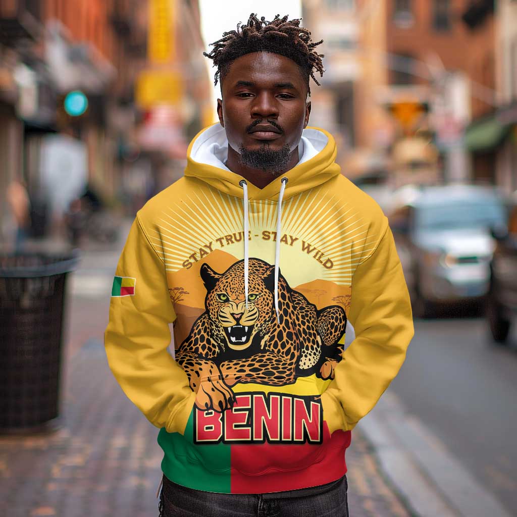 Personalised Afro Benin Leopard Hoodie Stay True - Stay Wild