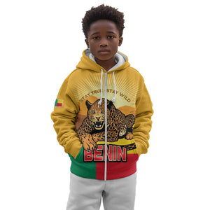Personalised Afro Benin Leopard Kid Hoodie Stay True - Stay Wild