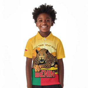 Personalised Afro Benin Leopard Kid Polo Shirt Stay True - Stay Wild