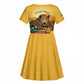 Personalised Afro Benin Leopard Kid Short Sleeve Dress Stay True - Stay Wild