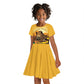 Personalised Afro Benin Leopard Kid Short Sleeve Dress Stay True - Stay Wild
