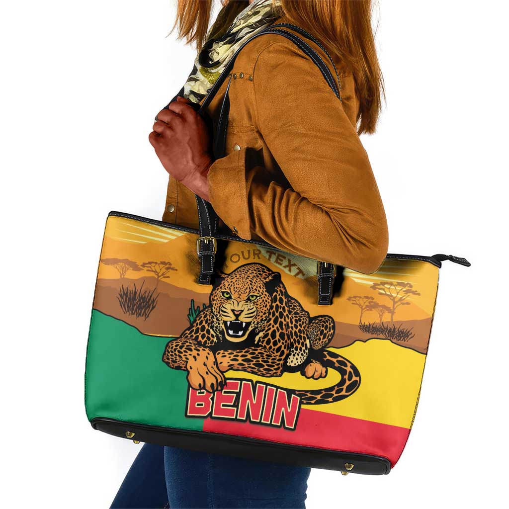 Personalised Afro Benin Leopard Leather Tote Bag Stay True - Stay Wild