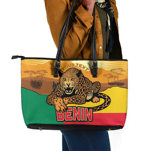 Personalised Afro Benin Leopard Leather Tote Bag Stay True - Stay Wild