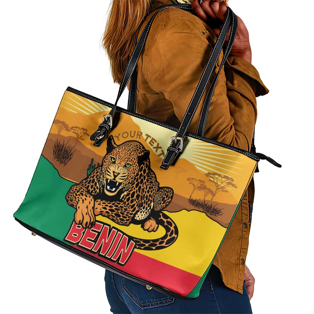 Personalised Afro Benin Leopard Leather Tote Bag Stay True - Stay Wild