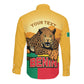 Personalised Afro Benin Leopard Long Sleeve Button Shirt Stay True - Stay Wild