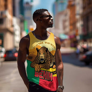 Personalised Afro Benin Leopard Men Tank Top Stay True - Stay Wild