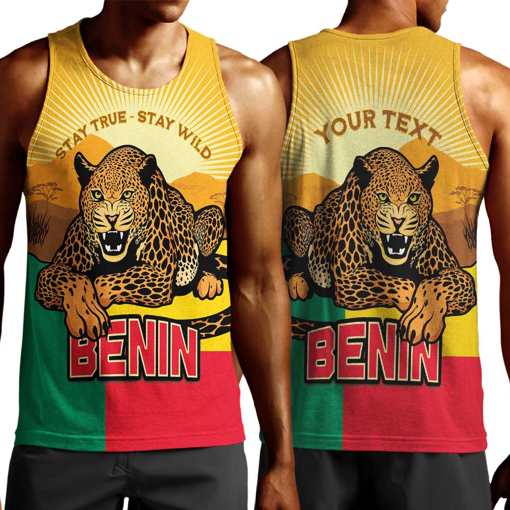 Personalised Afro Benin Leopard Men Tank Top Stay True - Stay Wild