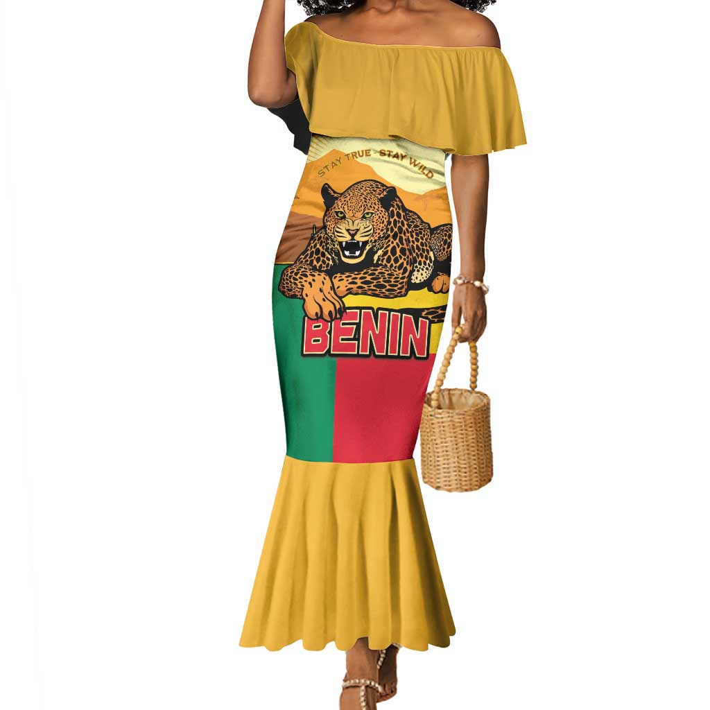 Personalised Afro Benin Leopard Mermaid Dress Stay True - Stay Wild