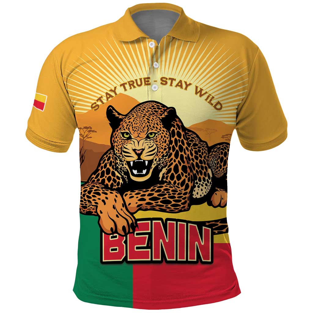 Personalised Afro Benin Leopard Polo Shirt Stay True - Stay Wild