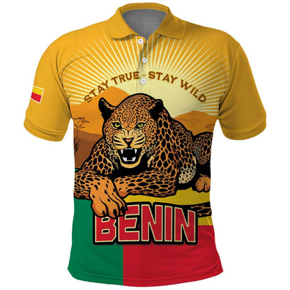 Personalised Afro Benin Leopard Polo Shirt Stay True - Stay Wild
