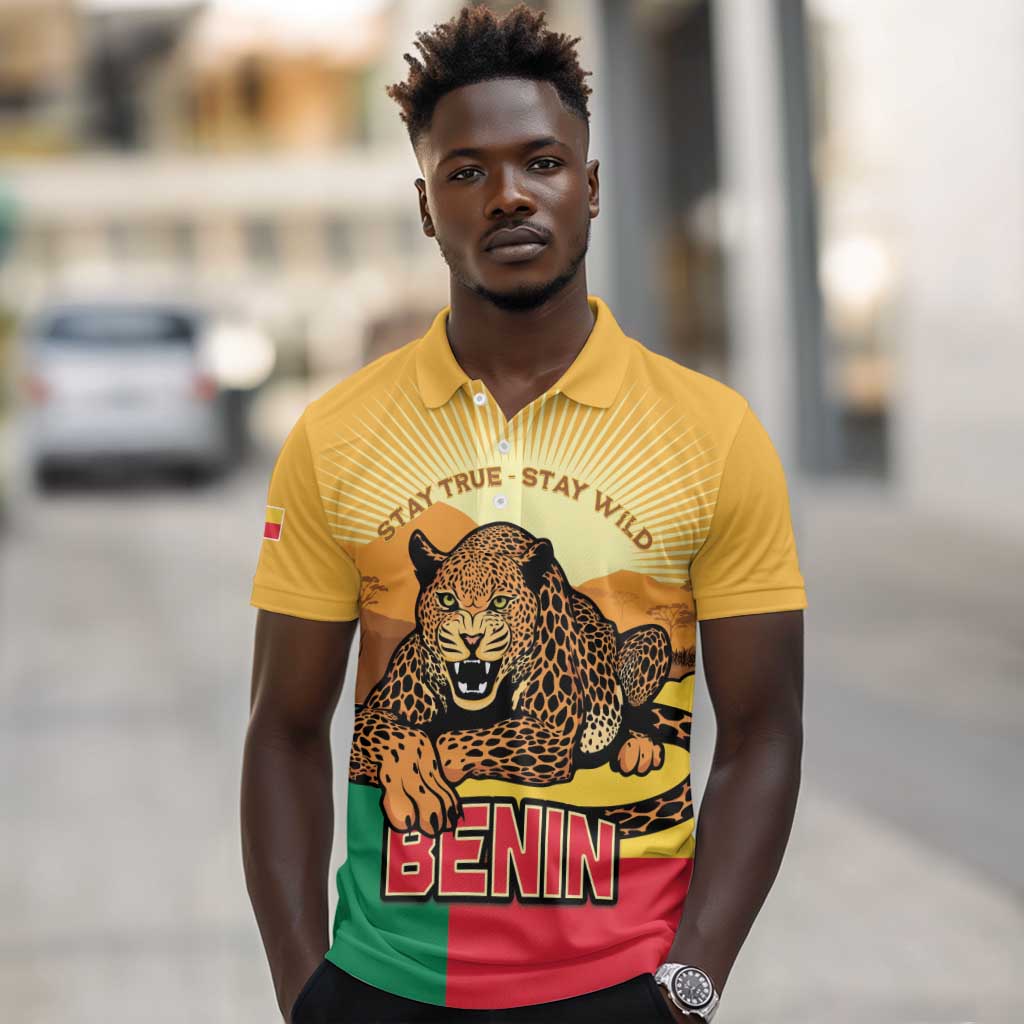Personalised Afro Benin Leopard Polo Shirt Stay True - Stay Wild