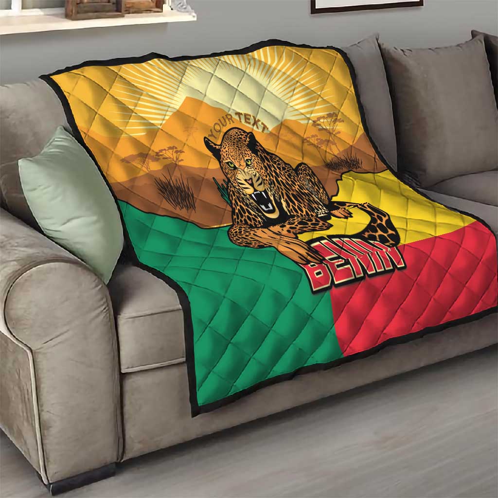 Personalised Afro Benin Leopard Quilt Stay True - Stay Wild