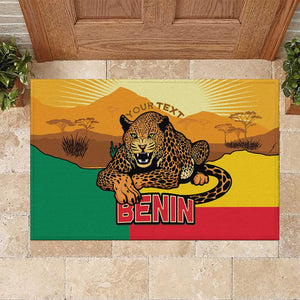 Personalised Afro Benin Leopard Rubber Doormat Stay True - Stay Wild