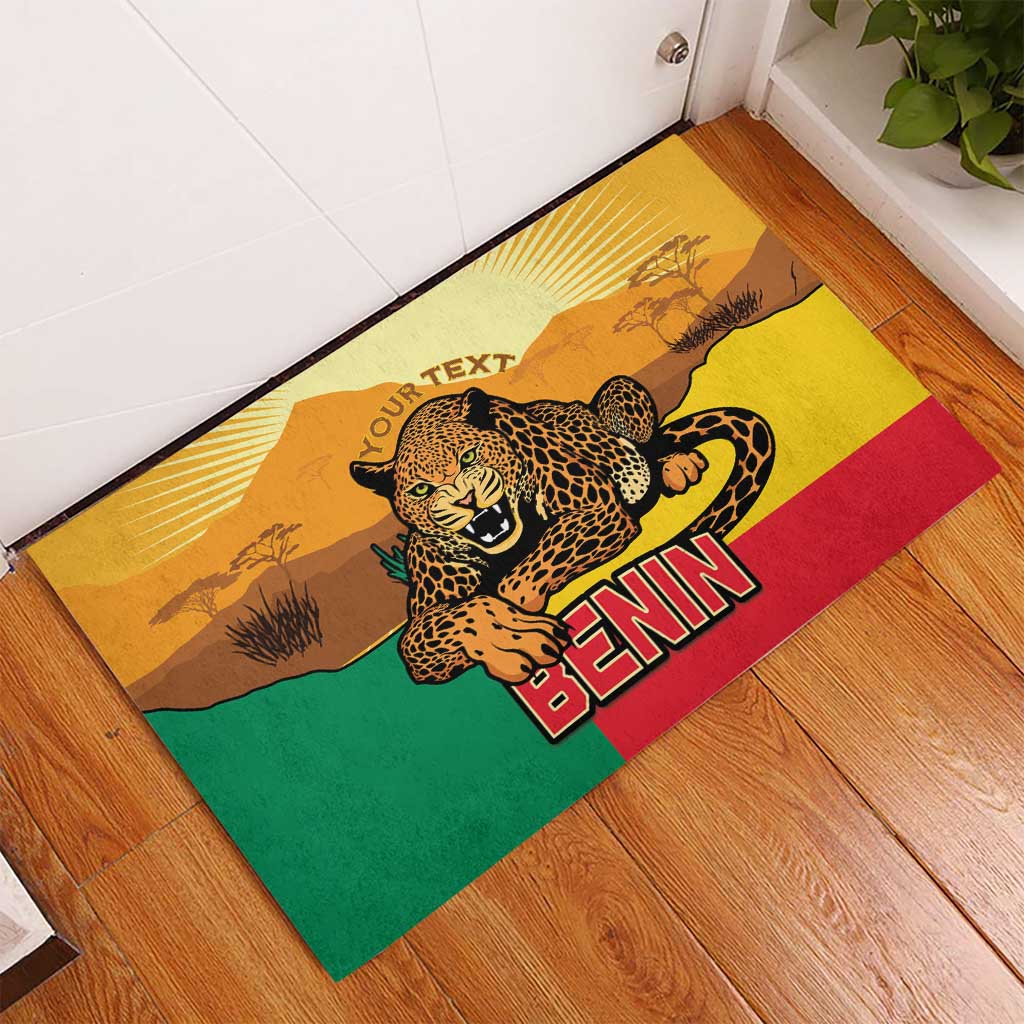 Personalised Afro Benin Leopard Rubber Doormat Stay True - Stay Wild