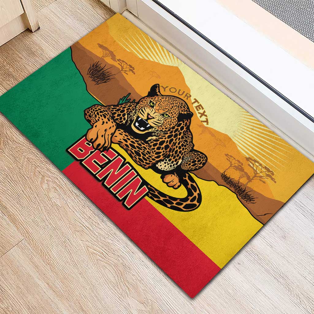 Personalised Afro Benin Leopard Rubber Doormat Stay True - Stay Wild