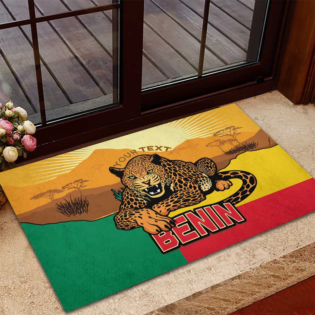 Personalised Afro Benin Leopard Rubber Doormat Stay True - Stay Wild