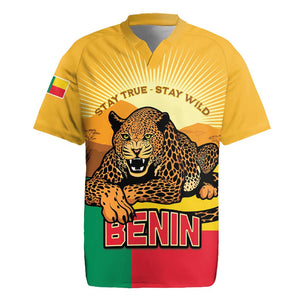 Personalised Afro Benin Leopard Rugby Jersey Stay True - Stay Wild
