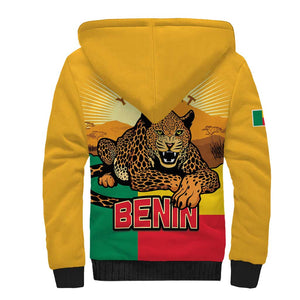 Personalised Afro Benin Leopard Sherpa Hoodie Stay True - Stay Wild