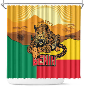 Personalised Afro Benin Leopard Shower Curtain Stay True - Stay Wild