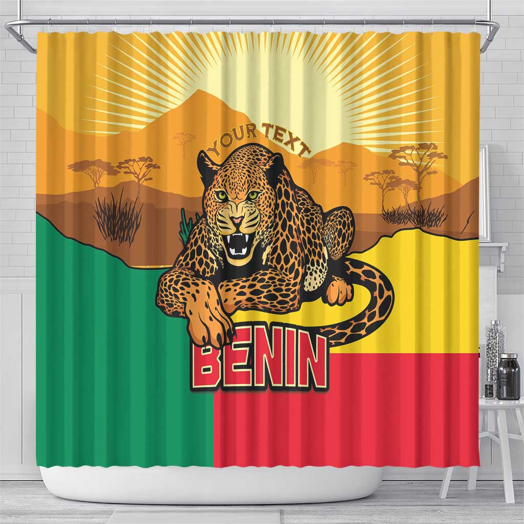 Personalised Afro Benin Leopard Shower Curtain Stay True - Stay Wild