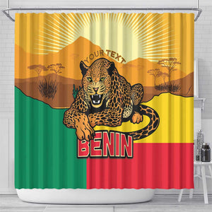 Personalised Afro Benin Leopard Shower Curtain Stay True - Stay Wild