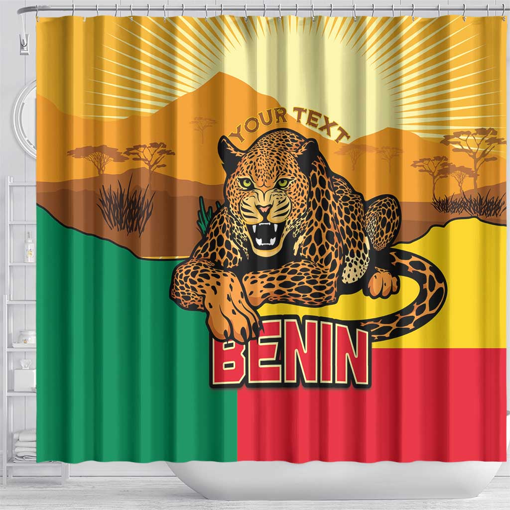 Personalised Afro Benin Leopard Shower Curtain Stay True - Stay Wild