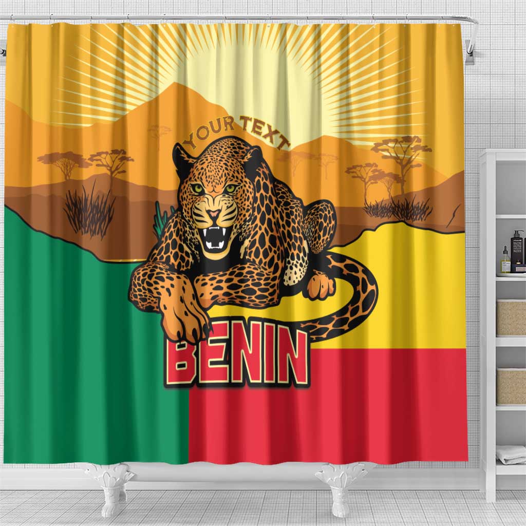Personalised Afro Benin Leopard Shower Curtain Stay True - Stay Wild