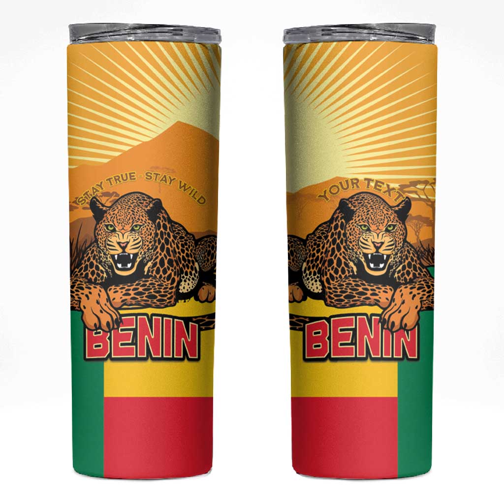 Personalised Afro Benin Leopard Skinny Tumbler Stay True - Stay Wild
