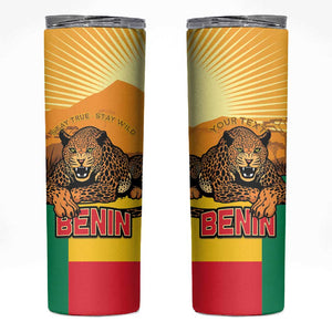 Personalised Afro Benin Leopard Skinny Tumbler Stay True - Stay Wild
