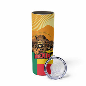 Personalised Afro Benin Leopard Skinny Tumbler Stay True - Stay Wild