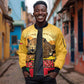 Personalised Afro Benin Leopard Sleeve Zip Bomber Jacket Stay True - Stay Wild
