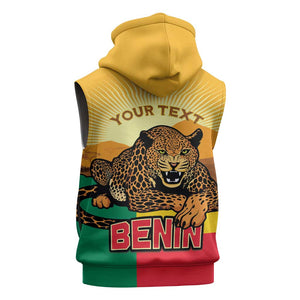 Personalised Afro Benin Leopard Sleeveless Hoodie Stay True - Stay Wild - African Pride