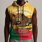 Personalised Afro Benin Leopard Sleeveless Zip Hoodie Stay True - Stay Wild - African Pride