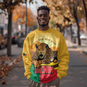 Personalised Afro Benin Leopard Sweatshirt Stay True - Stay Wild