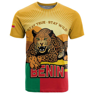 Personalised Afro Benin Leopard T shirt Stay True - Stay Wild