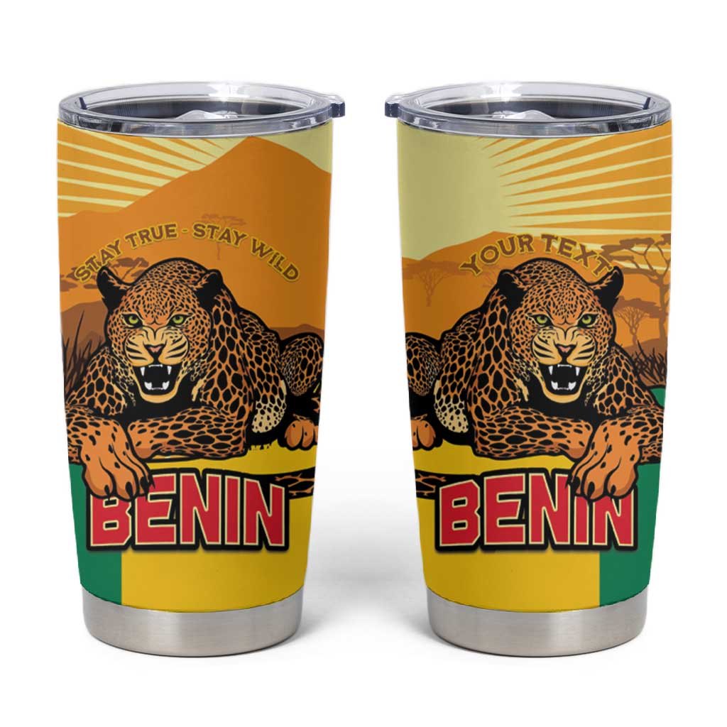 Personalised Afro Benin Leopard Tumbler Cup Stay True - Stay Wild